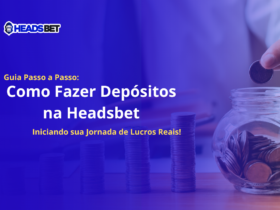 Como Fazer Depósito na Headsbet Guia Passo a Passo Iniciando sua Jornada de Lucros Reais! Torres de moedas sobre uma mesa de madeira; no final das torres um cofre de moedas e um homem usando camisa social branca e gravata preta colocando mais uma moeda no pote redondo de vidro transparente