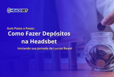 Como Fazer Depósito na Headsbet Guia Passo a Passo Iniciando sua Jornada de Lucros Reais! Torres de moedas sobre uma mesa de madeira; no final das torres um cofre de moedas e um homem usando camisa social branca e gravata preta colocando mais uma moeda no pote redondo de vidro transparente